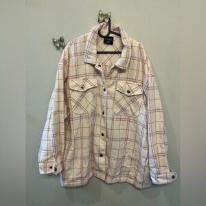 Plaid Cream Utility Jacket
